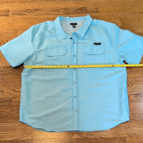 Realtree Men's Shirt Fishing Light Blue Short Sleeve Button Up Vented Size XXL - Picture 5 of 5